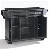 Crosley Furniture Alexandria Solid Black Granite Top Kitchen Island in Black Finish