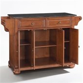 Crosley Furniture Alexandria Solid Black Granite Top Kitchen Island in Classic Cherry Finish