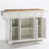 Crosley Furniture Alexandria Natural Wood Top Kitchen Island in White Finish