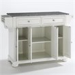 Crosley Furniture Alexandria Solid Granite Top Kitchen Island in White Finish