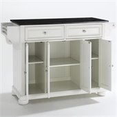 Crosley Furniture Alexandria Solid Black Granite Top Kitchen Island in White Finish