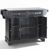 Crosley Furniture LaFayette Stainless Steel Top Kitchen Island in Black Finish