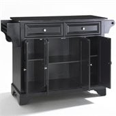 Crosley Furniture LaFayette Solid Black Granite Top Kitchen Island in Black Finish