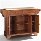 Crosley Furniture LaFayette Natural Wood Top Kitchen Island in Classic Cherry Finish