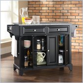 Crosley Furniture Newport Solid Granite Top Kitchen Island in Black Finish