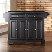 Crosley Furniture Newport Solid Black Granite Top Kitchen Island in Black Finish