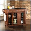 Crosley Furniture Newport Solid Black Granite Top Kitchen Island in Classic Cherry Finish