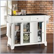 Crosley Furniture Newport Solid Black Granite Top Kitchen Island in White Finish