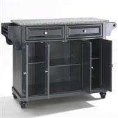 Crosley Furniture Cambridge Solid Granite Top Kitchen Island in Black Finish