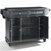 Crosley Furniture Cambridge Solid Black Granite Top Kitchen Island in Black Finish