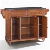 Crosley Furniture Cambridge Solid Black Granite Top Kitchen Island in Classic Cherry Finish