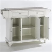 Crosley Furniture Cambridge Stainless Steel Top Kitchen Island in White Finish