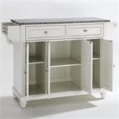 Crosley Furniture Cambridge Solid Granite Top Kitchen Island in White Finish