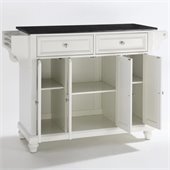 Crosley Furniture Cambridge Solid Black Granite Top Kitchen Island in White Finish