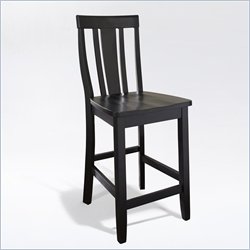 Crosley Furniture Counter Height Shield Back Bar Stool in Black Finish