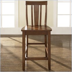 Crosley Furniture Counter Height Shield Back Bar Stool in Classic Cherry Finish