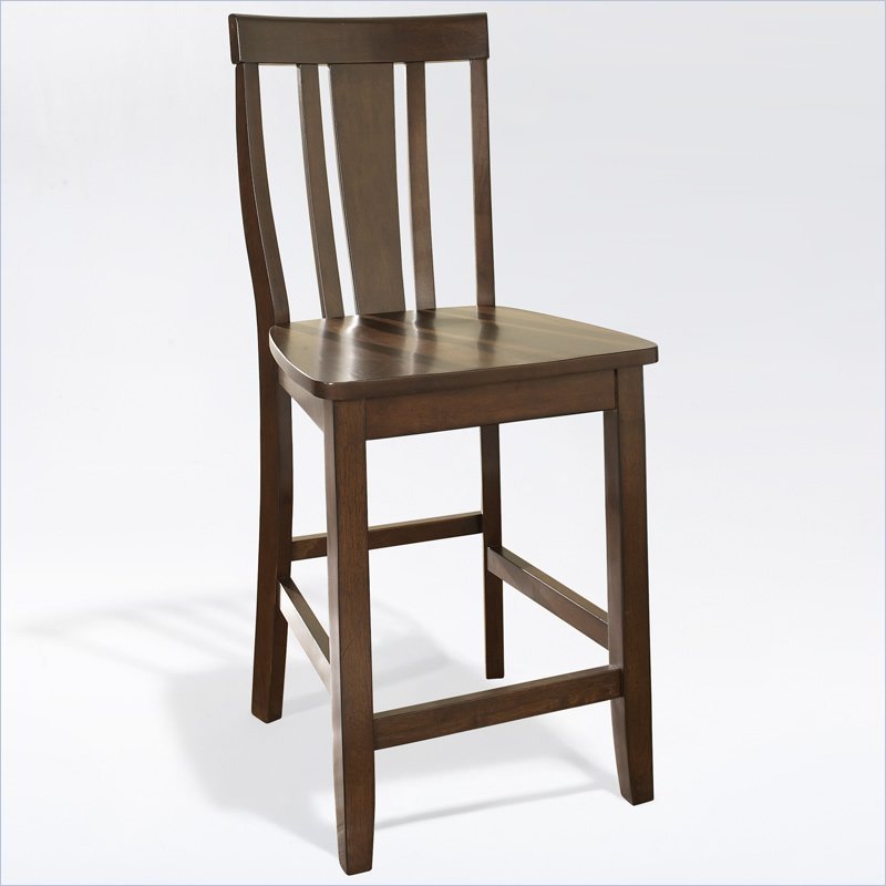 Counter Height Shield Back Bar Stool in Vintage Mahogany Finish by ...