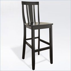 Crosley Furniture Bar Height Shield Back Bar Stool in Black Finish