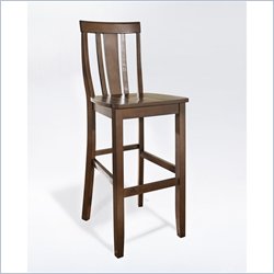 Crosley Furniture Bar Height Shield Back Bar Stool in Mahogany Finish