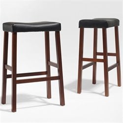 Crosley Furniture Bar Height Upholstered Saddle Seat Bar Stool in Classic Cherry Finish