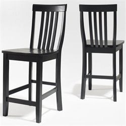 Crosley Furniture Counter Height School House Bar Stool in Black Finish