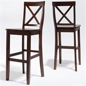 Crosley Furniture Bar Height X-Back Bar Stool in Mahogany Finish