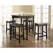 ADD TO YOUR SET: Crosley Furniture 5 Piece Pub Dining Set with Turned Leg and Upholstered Saddle Stools in Black Finish
