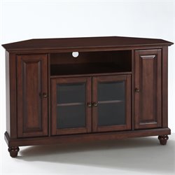 Crosley Furniture Cambridge 48 Corner TV Stand in Vintage Mahogany
