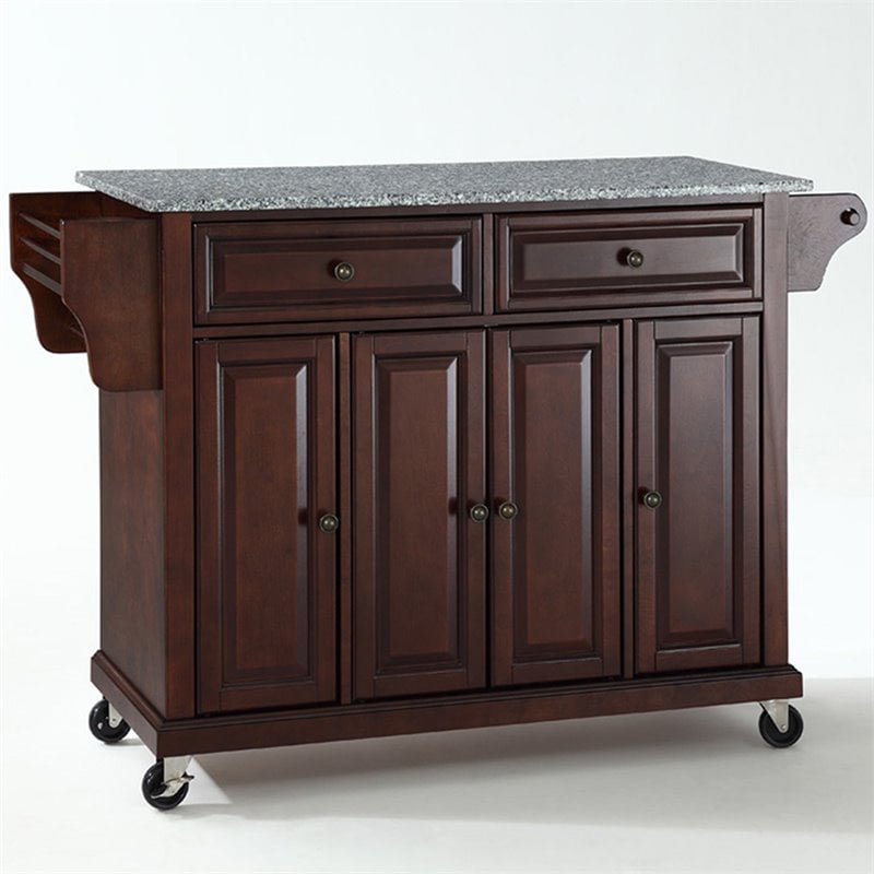 Crosley Furniture Solid Granite Top Mahogany Kitchen Cart