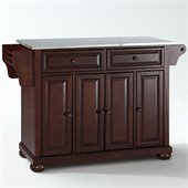 Crosley Furniture Alexandria Stainless Steel Top Mahogany Kitchen Island