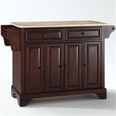 Crosley Furniture LaFayette Natural Wood Top Mahogany Kitchen Island