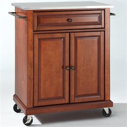 Crosley Furniture Stainless Steel Top Classic Cherry Kitchen Cart