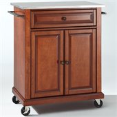 Crosley Furniture Stainless Steel Top Classic Cherry Kitchen Cart