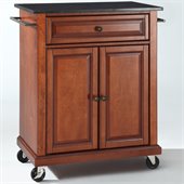 Crosley Furniture Black Granite Top Classic Cherry Kitchen Cart