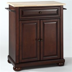 Crosley Furniture Alexandria Natural Wood Top Mahogany Kitchen Island