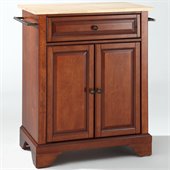 Crosley Furniture LaFayette Natural Wood Top Kitchen Island in Cherry