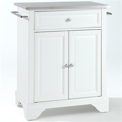 Crosley Furniture LaFayette Stainless Steel Top White Kitchen Island