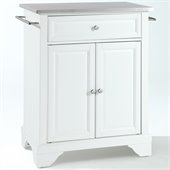 Crosley Furniture LaFayette Stainless Steel Top White Kitchen Island