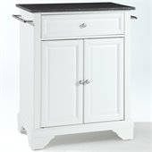 Crosley Furniture LaFayette Black Granite Top Kitchen Island in White