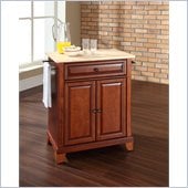 Crosley Furniture Newport Natural Wood Top Kitchen Island in Cherry