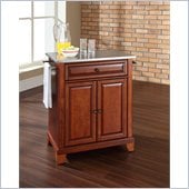 Crosley Furniture Newport Stainless Steel Top Kitchen Island in Cherry