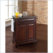 Crosley Furniture Newport Black Granite Top Kitchen Island in Mahogany