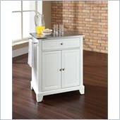 Crosley Furniture Newport Stainless Steel Top Kitchen Island in White