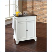 Crosley Furniture Newport Solid Black Granite Top White Kitchen Island