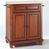 Crosley Furniture Cambridge Natural Wood Top Kitchen Island in Cherry