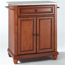 Crosley Furniture Cambridge Stainless Steel Top Cherry Kitchen Island