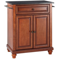 Crosley Furniture Cambridge Black Granite Top Kitchen Island in Cherry