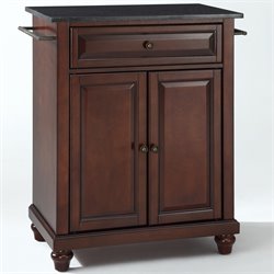 Crosley Furniture Cambridge Black Granite Top Mahogany Kitchen Island