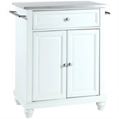 Crosley Furniture Cambridge Stainless Steel Top White Kitchen Island