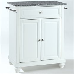 Crosley Furniture Cambridge Solid Granite Top Kitchen Island in White